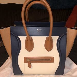 Celine Luggage Tote Tri Color